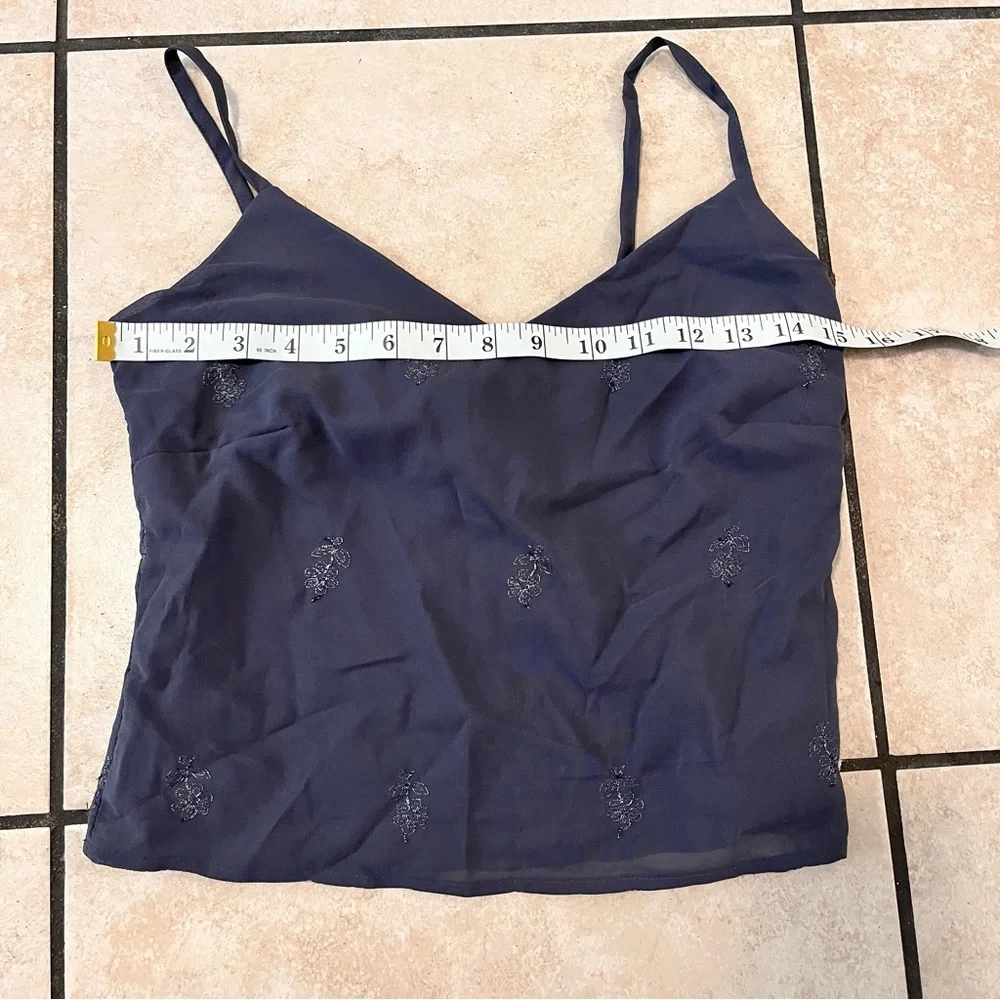 Vintage Y2K Women’s‎ S Embroidered Camisole Tank Top Gray